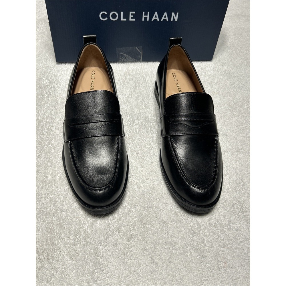 Cole Haan Stassi Penny Loafer Women's Size 8B Black Leather New In Box - Picture 2 of 12